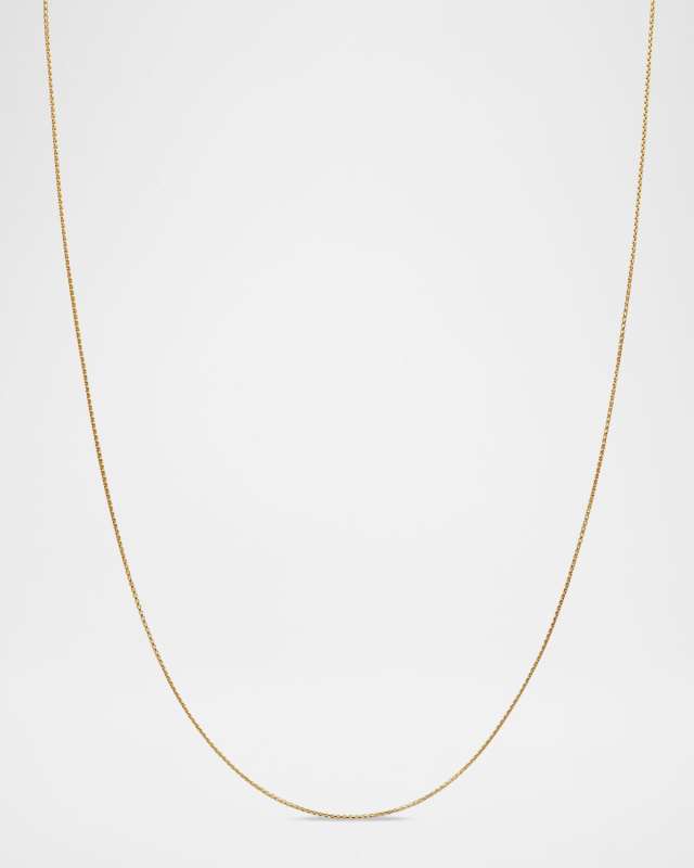 Box Chain Necklace in 18K Gold, 1mm